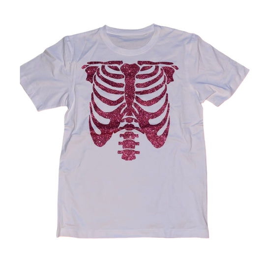 Skeleton t-shirt white/pink